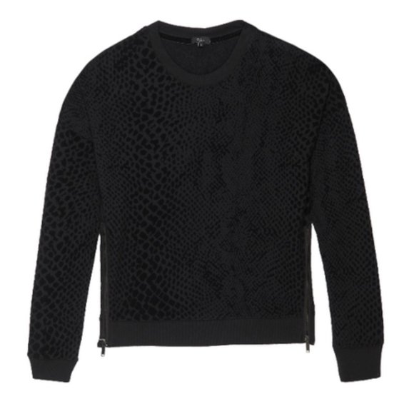 Rails Marlo Sweatshirt Black Flocked Cobra Sz. - Picture 2 of 4